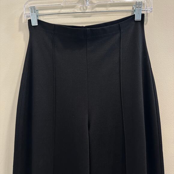 Ripley Rader Black Ponte Knit Wide Leg Pants Sz 4 Long Inseam Career Minimalist - Picture 4 of 9